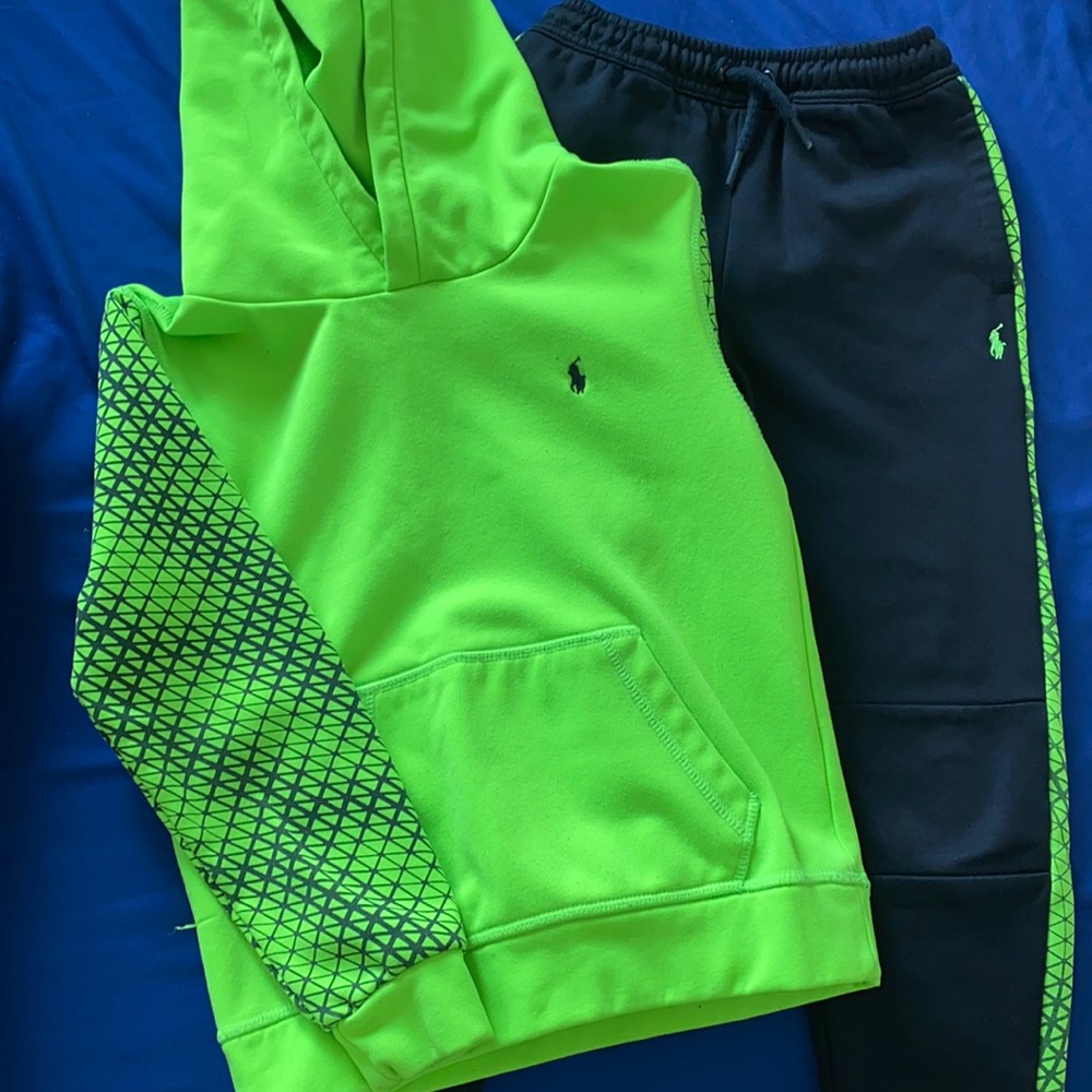 Polo Ralph Lauren Green & Black Sweatsuit Size 7